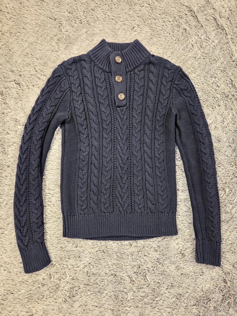 Gap Boys Medium Cable Knit Sweater Navy Sz 8